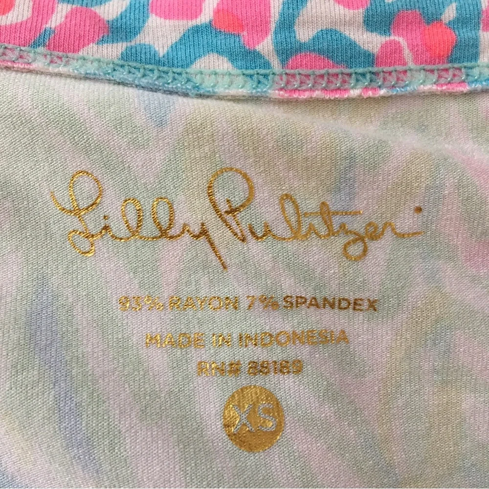 Lili Pulitzer xs long sleeve coral kelp sea neon fireworks stretch spandex dress - Picture 9 of 11